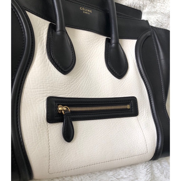 Celine Mini Luggage Tote Black & White - Picture 7 of 8